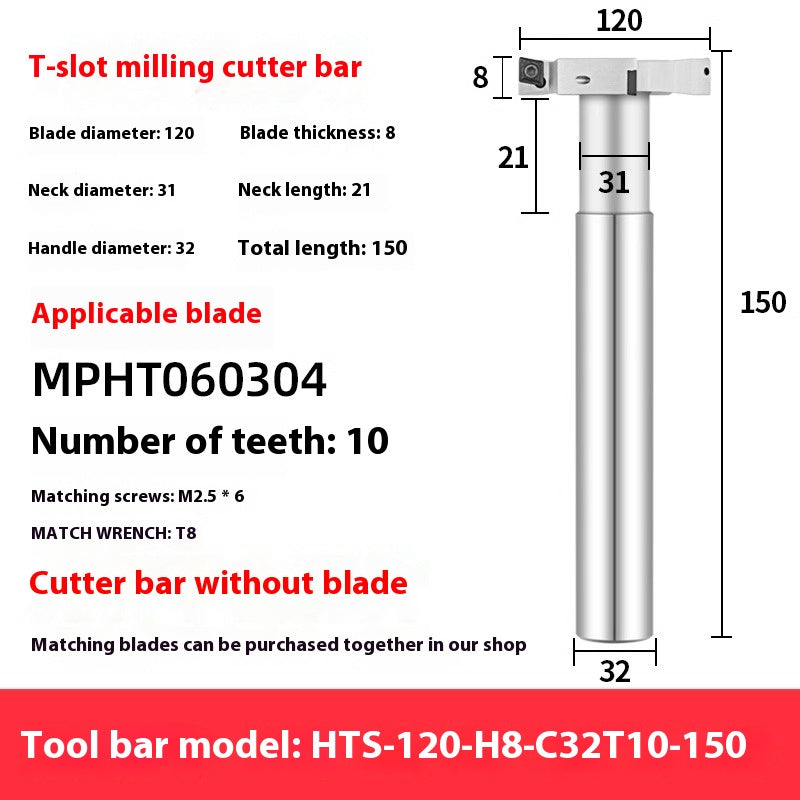 2065-T-slot milling cutter rod CNC slotting HTS three-edged machining center numerical control T-slot milling cutter rod thickness 6 8 10 12 Shandong Denso Pricision Tools Co.,Ltd.